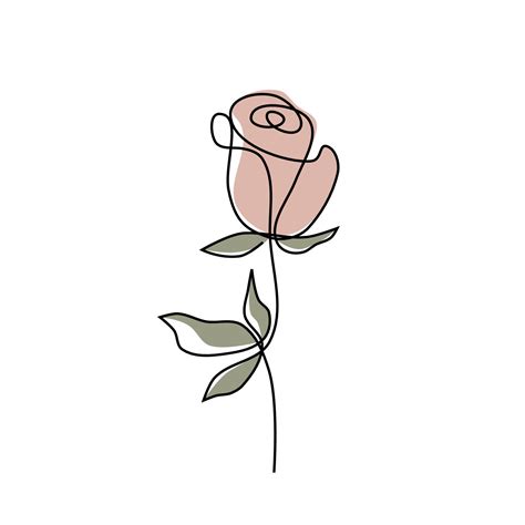 Simple One Line Art Pink Rose 20675836 Vector Art at Vecteezy