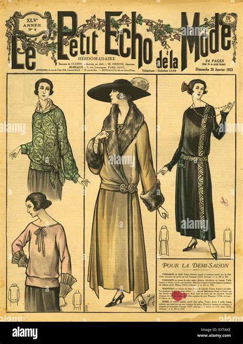 1920 France Le Petit Echo De La Couverture Du Magazine De Mode Photo