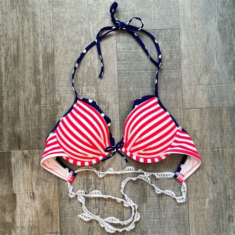 Victoria S Secret Swim American Flag Pushup Bikini Top With Custom