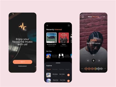 Music streaming app by Mateusz Karbowniczak on Dribbble