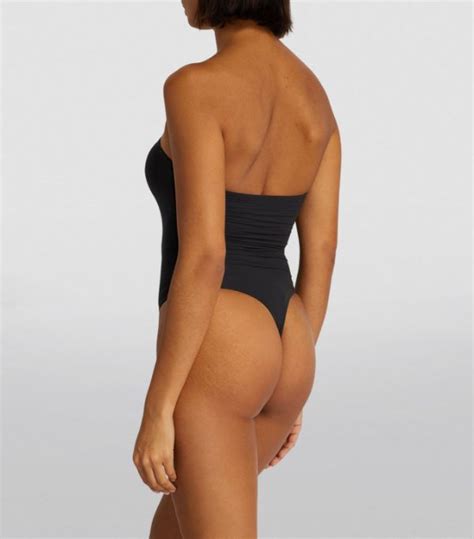 Womens Skims Black Fits Everybody Strapless Bodysuit Harrods UK