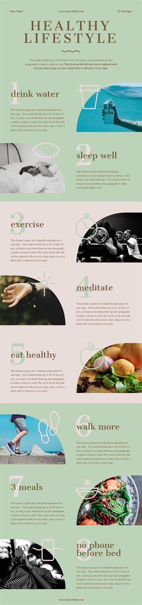 Healthy Lifestyle | Free Infographic Template - Piktochart