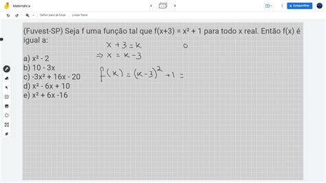 Fuvest Sp Seja F Uma Função Tal Que F X 3 X² 1 Para Todo X Real