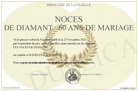 Noces De Diamant Ans De Mariage