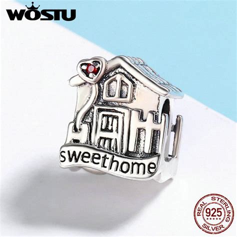 Wostu Echte Sterling Silber S E Home Loft Villa Charms