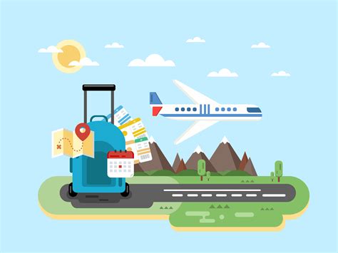 Air travel. Vector illustration | Technology Illustrations ~ Creative ...