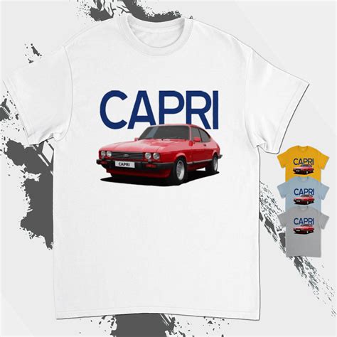 Red Ford Capri T Shirt Adult Vintage Historic Classic Ts