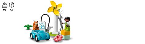 LEGO DUPLO 10985 Turbina wiatrowa i samochód elektryczny Klocki LEGO