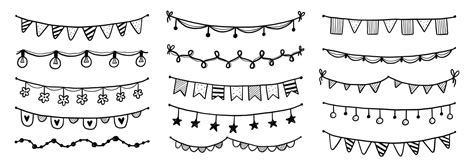 Party Garland Set With Flag Bunting Pennant 9888040 Vector Art At