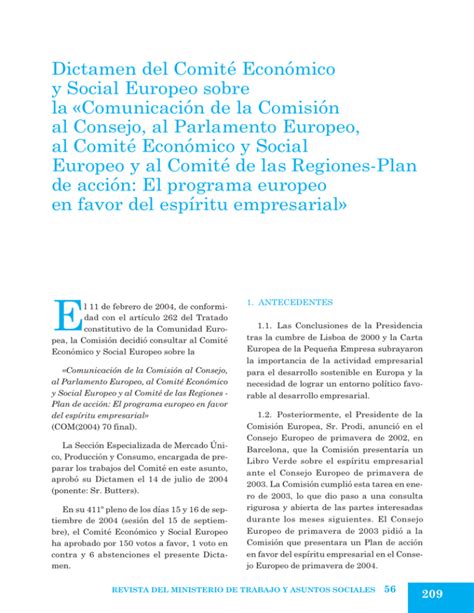 Dictamen Del Comité Económico Y Social Europeo Sobre La