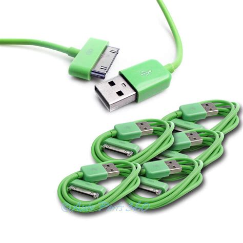 5pcs Usb Sync Data Power Charger Cable Apple Ipad Iphone Ipod Classic Nano Green Ebay