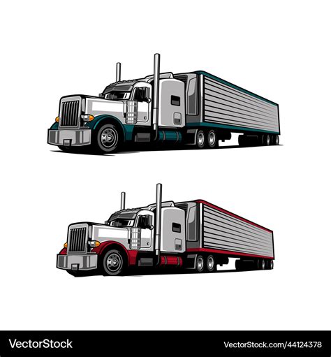Big Truck With Trailer Template Royalty Free Vector Image