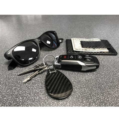 Gmc At4 Black Real Carbon Fiber Large Tear Drop Key Chain Car Beyond