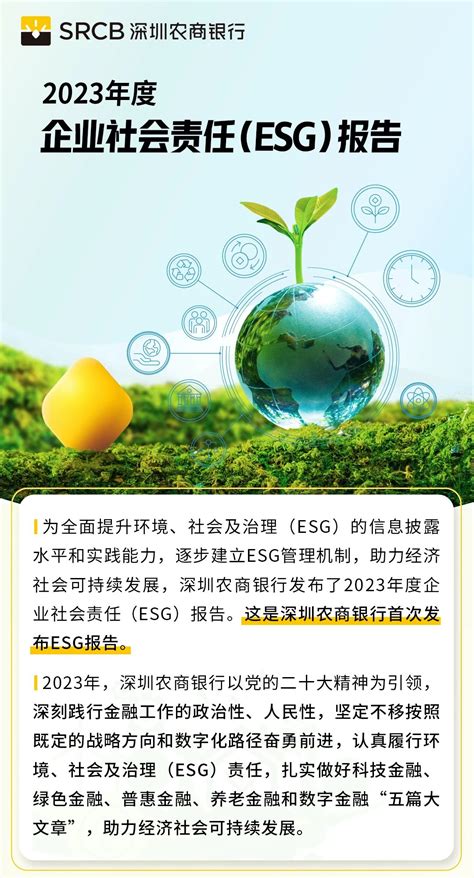 【会员动态】一图读懂深圳农商银行2023年度企业社会责任（esg）报告 深圳市绿色金融协会