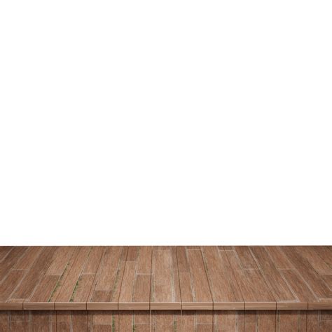 Wooden Table Foreground Wood Table Top Front View 3d Render Isolated