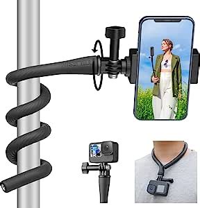 TELESIN Flexible Clamp Mount Selfie Stick Extension Pole For Go Pro