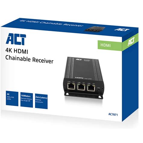 Act Connectivity Hdmi Over Catx Extender Set Up To Meter Ipon