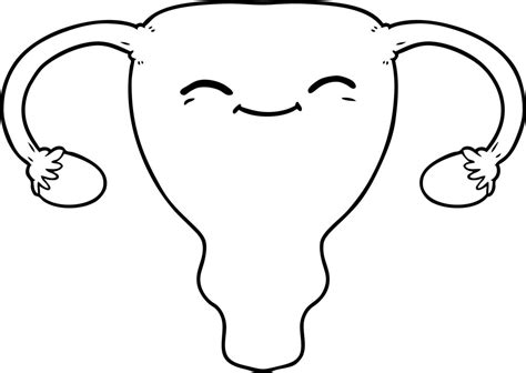 Cartoon Line Drawing Uterus 12354052 Vector Art At Vecteezy