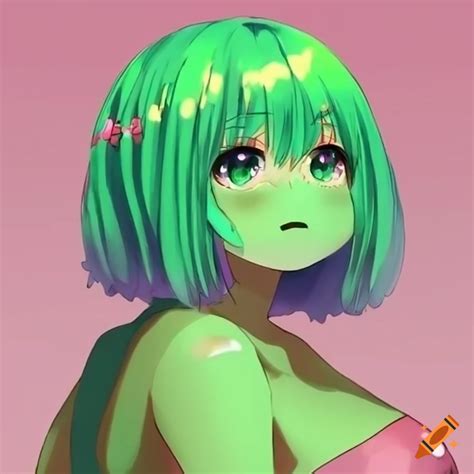 Chubby Green Anime Slime Girl On Craiyon