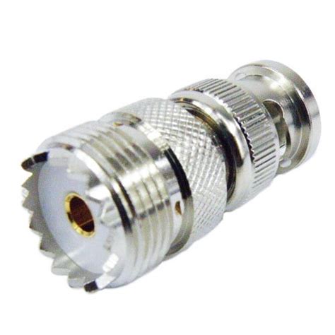 Uhf Female Jack To Bnc Male Plug Adapter Nickel Plated Brass Body