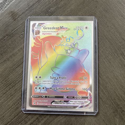 Greedent Vmax 272 264 Fusion Strike Full Art Secret Rainbow Rare