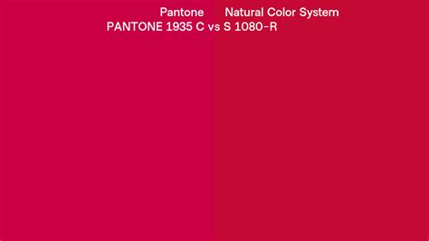 Pantone 1935 C Vs Natural Color System S 1080 R Side By Side Comparison