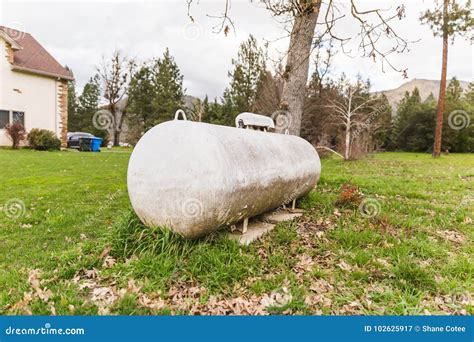 Old Propane Tank Near Home Stock Image Image Of Steel 102625917