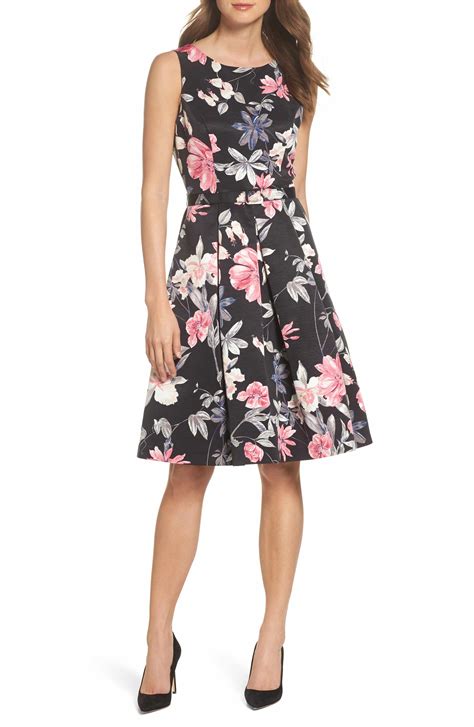 Eliza J Floral Fit And Flare Dress Nordstrom Vestidos Vestidos De