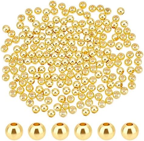 Amazon Ph Pandahall Pcs Mm Smooth Gold Beads K Gold Plated