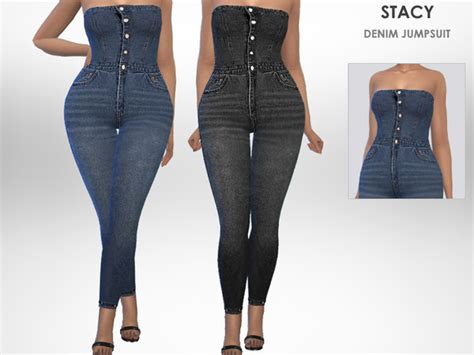 The Sims Resource Denim Jumpsuit