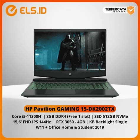 Jual Laptop HP Pavilion GAMING 15 DK2002TX Intel Core I5 11300H 8GB