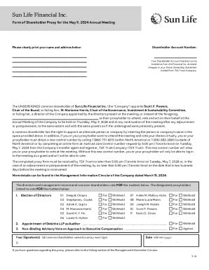 Fillable Online Form Of Shareholder Proxy For The May 9 2024 Annual