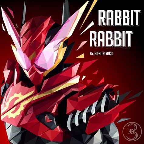 Kamen Rider Build Rabbit And Rabbit Low Polly Ilustrasi Ikon Gambar