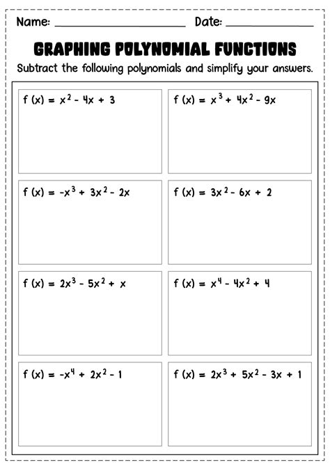 Polynomials Grade Worksheet