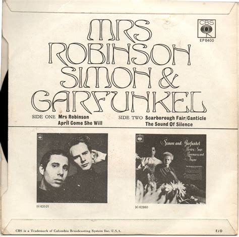 VINYL RECORDS SIMON GARFUNKEL MRS ROBINSON EP