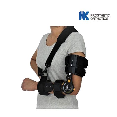 One Size Black Hinged Rom Elbow Brace With Sling