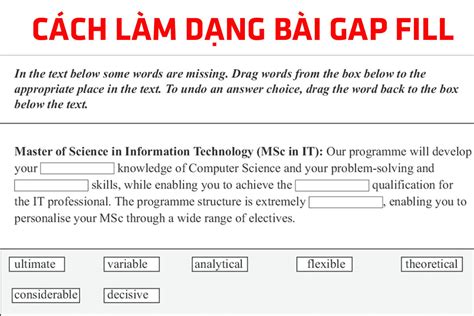 Cách làm IELTS Reading dạng Gap Filling hiệu quả nhất