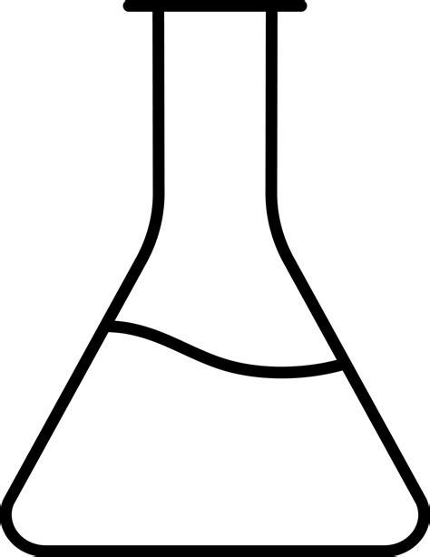 Isolated Liquid Erlenmeyer Flask Linear Icon Vector Art At