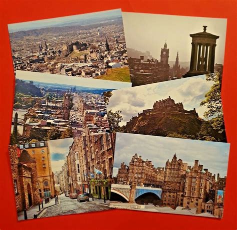 Collection Of 6 New Glossy Edinburgh Scotland Postcards By Cavalier 86g