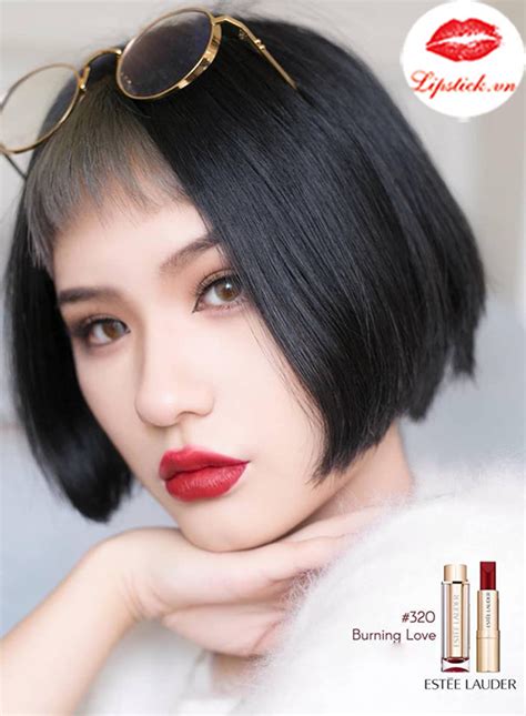 [Review] Son Estee Lauder 320 Burning Love Đỏ Rượu Vang Huyền Bí