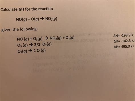 Solved Calculate For The Reaction No G O G No G Chegg