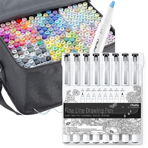 Buy Ohuhu Alcohol Art Markers Set 216 Color Double Tipped Brush