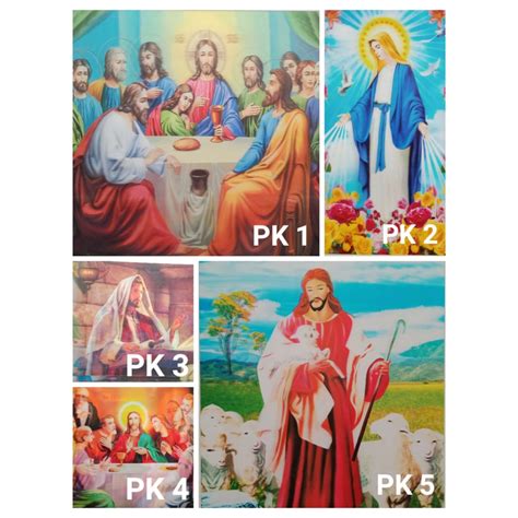 Jual Poster Gambar 3d 3 Dimensi Perjamuan Kudus Yesus Bunda Maria