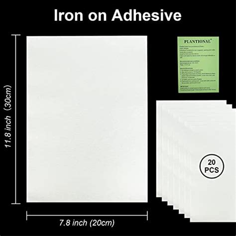 Plantional Double Sided Iron On Adhesive Sheets 20 Pcs Heavy Weight A4