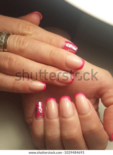 Beautiful Nails Pink French Manicure Stock Photo 1029484693 | Shutterstock