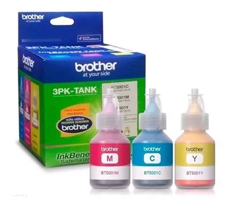 Pack 3 Tintas Brother Color Tank Dcp t300w 500w 700w Cuotas sin interés