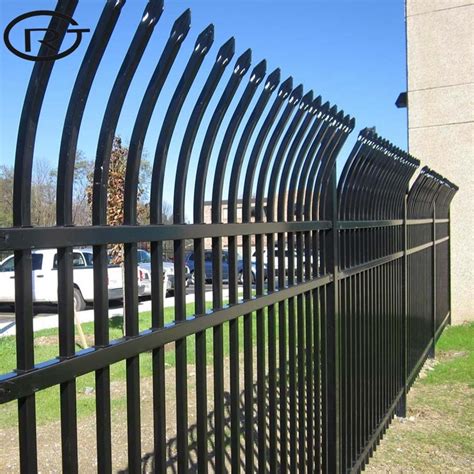 High Security Curved Steel Picket Fence Spear Top Steel Fencing China