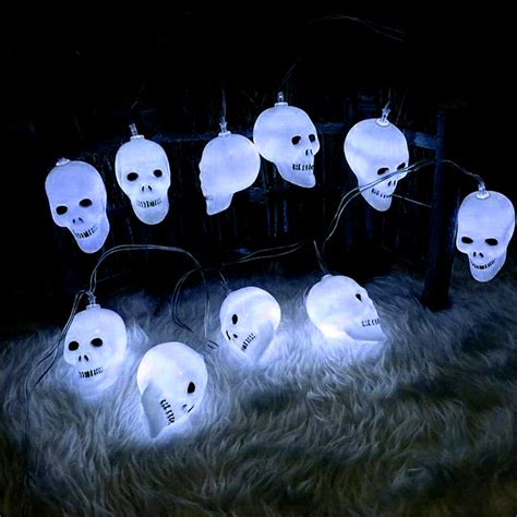 Skull LED String Lights Halloween holiday Christmas Party Garden Decor ...