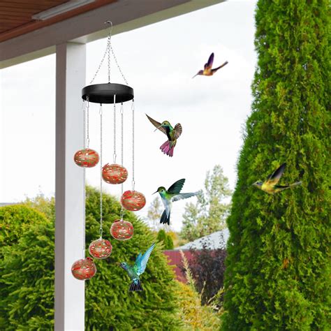 PURJKPU Charming Wind Chimes Hummingbird Feeders 2024 Upgrade Wind