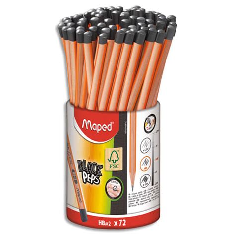 MAPED Pot de 72 crayons graphite BLACK PEPS bois certifié FSC